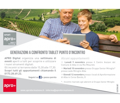 GENERAZIONI A CONFRONTO, TABLET PUNTO D&#039;INCONTRO